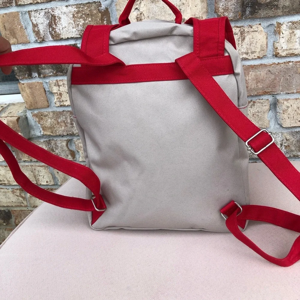 Tommy Hilfiger Red Tan Medium Size Snap/ Zipper Closure Women’s Backpack